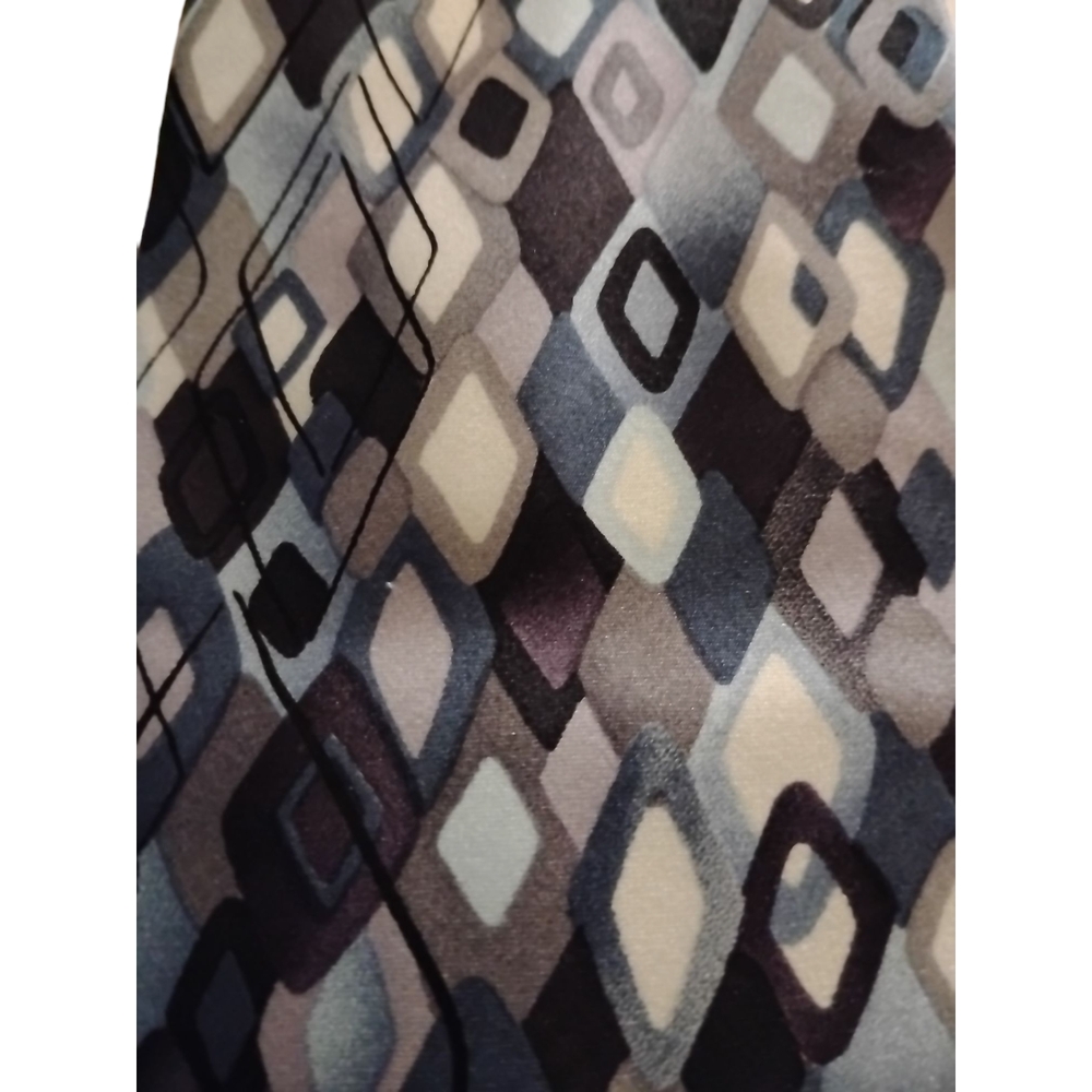 Geometric Patterned Tie - Black, Gray, White - Picture 2 of 6